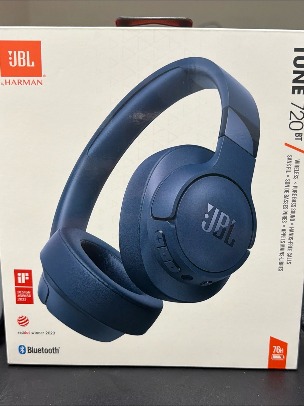 JBL Over-Ear Wireless Headphones - Navy Blue